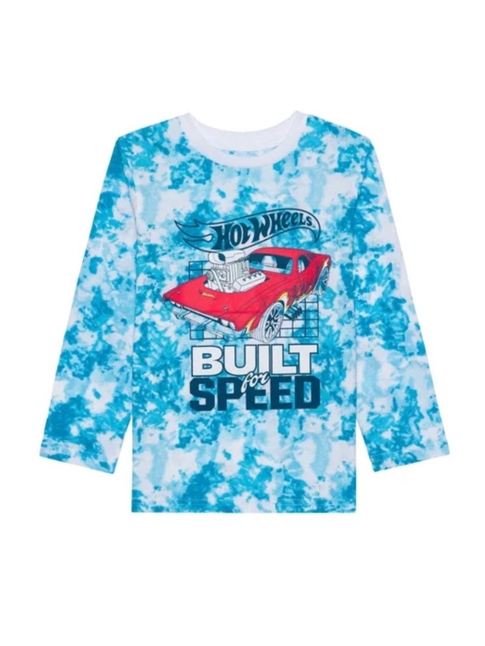 NWT Hybrid Apparel Hot Wheels Blue Tie-Dye Long Sleeve top size 4
